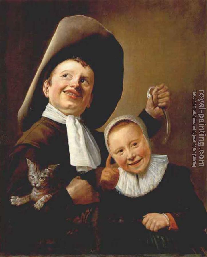 Judith Leyster : A Boy And A Girl With A Cat And An Eel